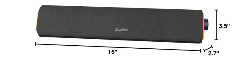 SOULION R50 Bluetooth Computer Speakers, 3.5mm PC Sound Bar for Desktop Monitor, Wired USB Powered & Colorful LED Lights with Switch Button, Surround Sound Soundbar PC Spearkers for Computer Dark Grey
