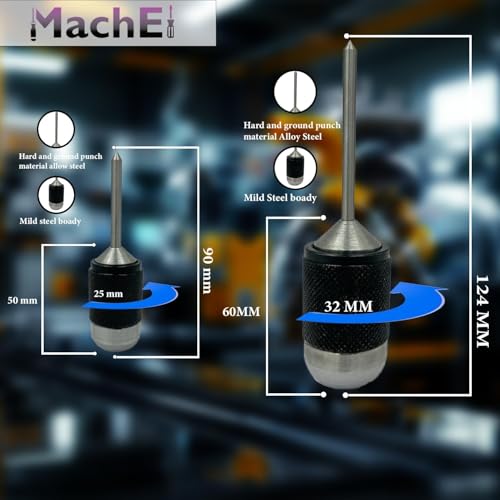 MachEl Universal Transfer Center Aligner with Punch-Hardened Pins (Set of 2, Range 1/4" to 1")