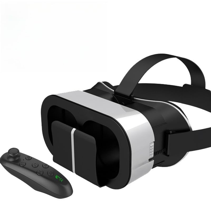 3D VR Headset Glasses Virtual Reality Headset Support 360 Panorama Large Screen Glasses for Movies Games Black VR Headset Glasses with Remote Control