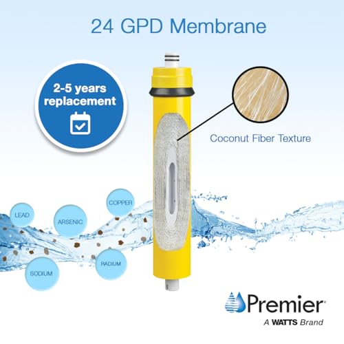 Watts Premier 24 GPD RO Membrane Replacement Filter 1-Pack Yellow 24 Gallon