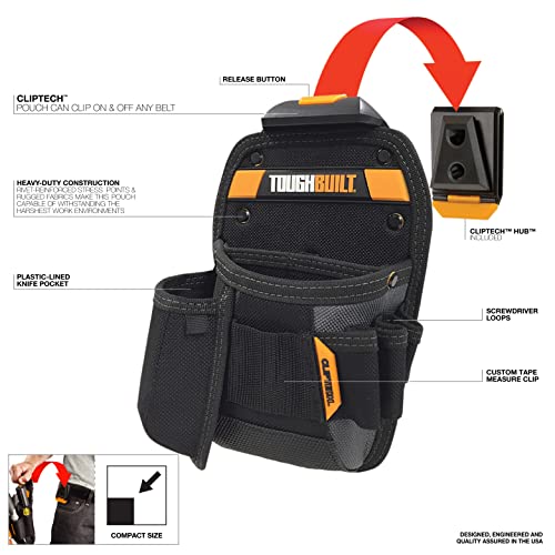 ToughBuilt ClipTech - Universal Tool Pouch, Knife Pocket, TB-CT-26 Universal + Knife Pouch