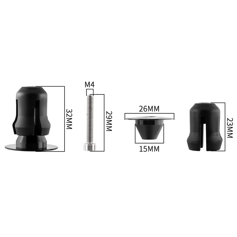 MUQZI Bicycle Handlebar Bar End Plugs Caps Bike Handlebar Plugs Perfect for Most Bicycles Road Bike Mountain Bike BMX MTB Fixie Black-no logo