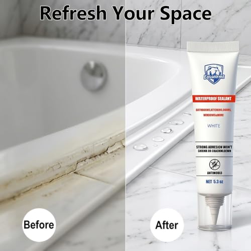 White Bathroom Caulk with Tool Kit (5.3 oz) 1