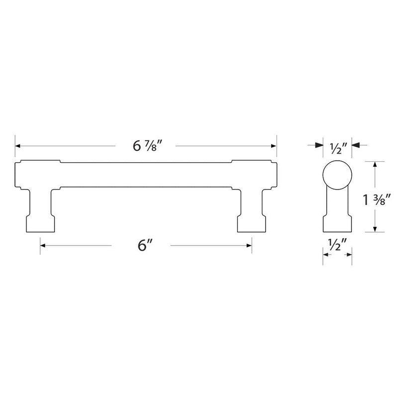 Emtek Jasper Pull Available in 7 Sizes in 6 Finishes - 86689US4 - (Center to Center 6", Satin Brass - US4)