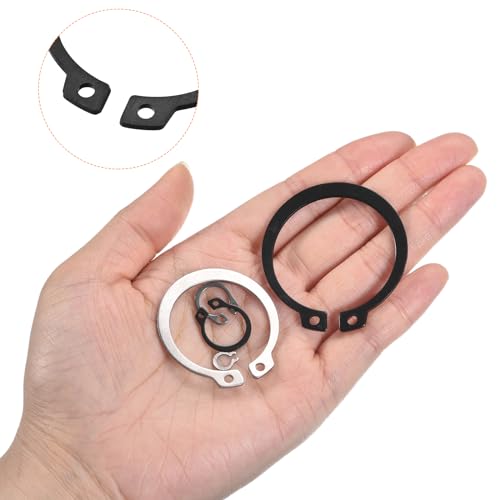 uxcell 30 Pcs External Retaining Rings, 41.1mm 65Mn Carbon Steel, External Circlip Snap Rings Round Wire Snap Rings for Valves Electrical Appliances, Silver