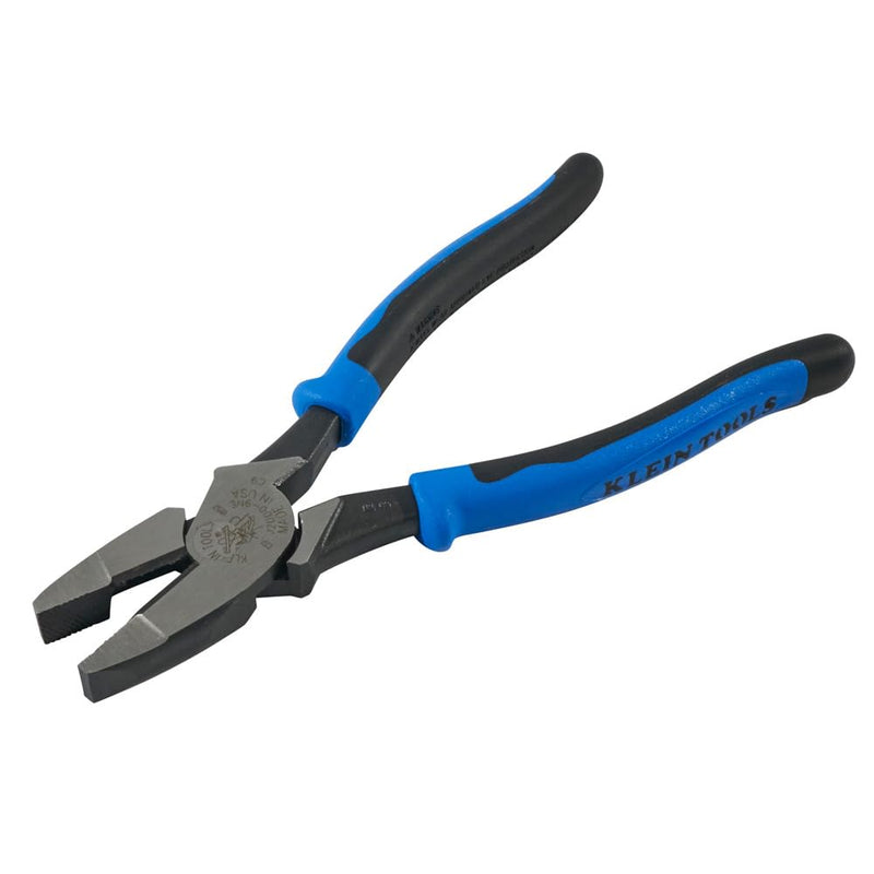 Klein Tools J2000-9NE Side Cutter Linemans Pliers, Made in USA, High Leverage 9-Inch Pliers Cut ACSR, Screws, Nails, Wire Cuts