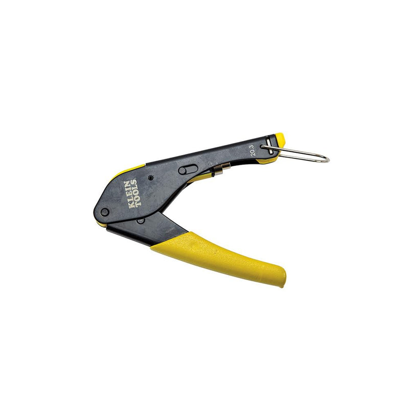 Klein Tools 80151 Coax Cable Compression Crimper and Stripper Set with 10-Pack of RG6/6Q F-Connectors for Fast and Reliable Installation, 3-Piece