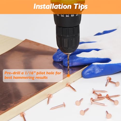 Copper Nails – 1 Inch Roofing Nails 110pcs – 99.95% Pure Copper Nails for Roof, Copper Flashing, Tree, Stump Remover, Roots, Landscaping & Crafts 1" Copper Nails, 110pcs