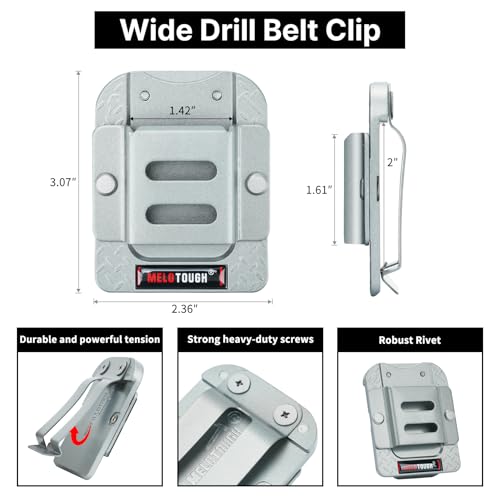 MELOTOUGH Tape Measure Holder, Drill Holder for Tool Belt,Drill Holder,Measuring Tape Holder Fits 1.75"/2" Belt,Sliver 2