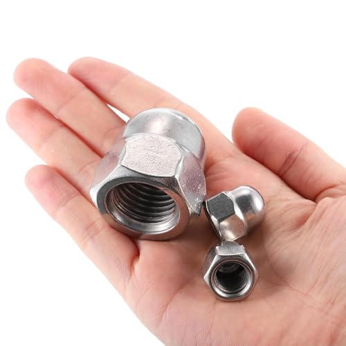 3/4-10 UNC Acorn Nuts, 304 Stainless Steel Hex Cap Dome Head Nuts, Silver Bright Finish,5PCS for Indoor & Outdoor Hardware Use Silver 304 Stainless Steel 3/4"-10