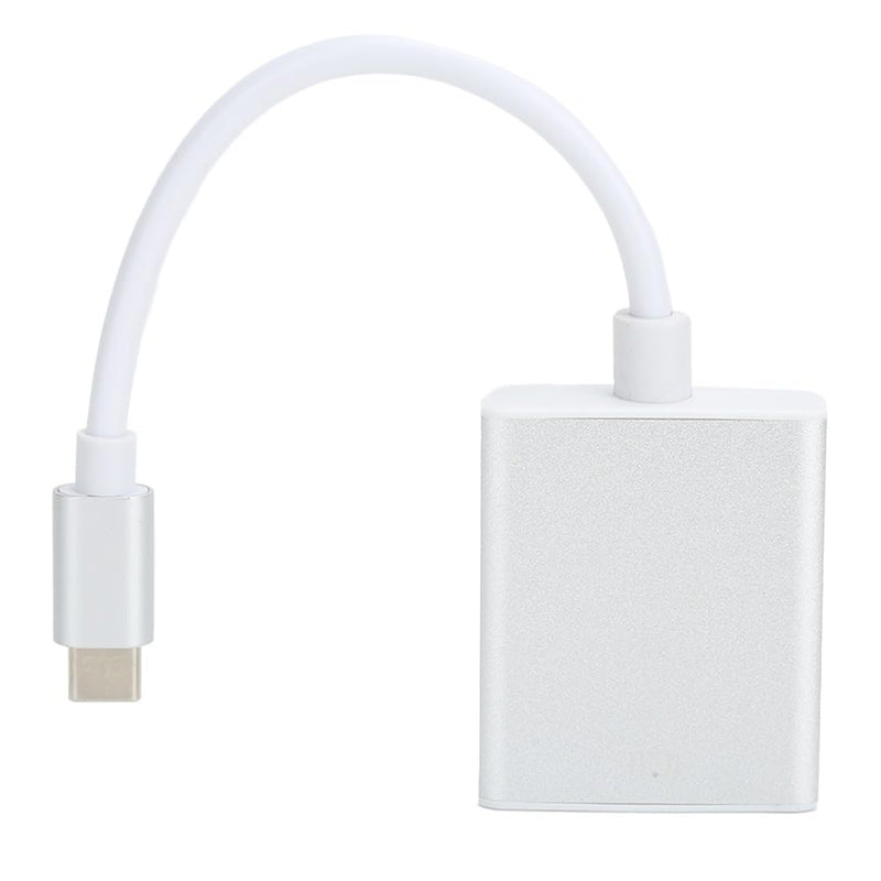 7.87in Aluminium Alloy Type-C Male to VGA Female Adapter 1080P USB 3.1 Plug and Play Portable Video Adapter for OS X Desktop Computer
