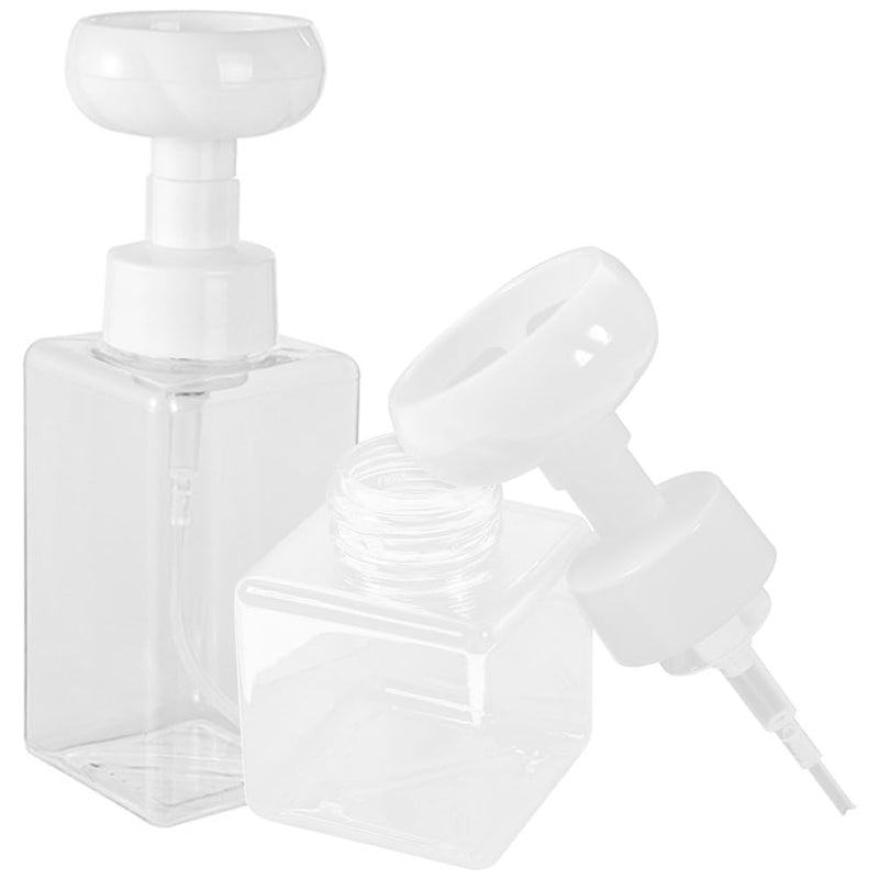 Foaming Soap Dispenser Bottles Flower Shape Foam Pump Bottles Clear Soap Dispenser Bathroom Refillable Pump Bottle for Liquid Hand Dispenser