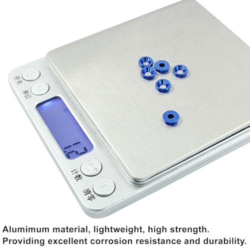 Murtenze M3 Finishing Countersunk Washers, Blue, 60Pcs
