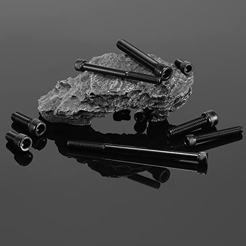 3/8-16 x 4 Socket Head Cap Screws Bolts, 10Pcs 304 Stainless Steel 18-8, Allen Socket Hex Drive, Partially Threaded, Black Oxide by SG TZH(with Hex Spanner)