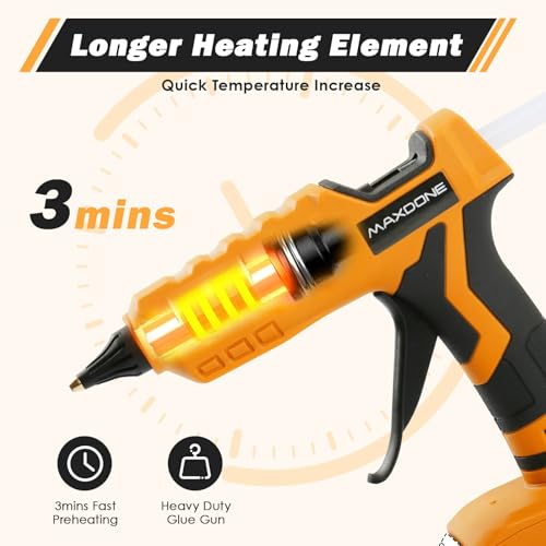 100W Cordless Hot Glue Gun for DeWalt 20V MAX Battery (Tool Only) Wireless Power Glue Gun Full Size with 12pcs Glue Sticks(0.43")(11mm) for Art DIY Craft Home Repair School(Battery Not Included) 100w glue gun for Dewalt