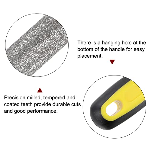 HARFINGTON Diamond Coated File 12 Inch 80 Grits Round Files Tools with Plastic Handle for Metal Glass Wood Stone Grinding Polishing Engraving