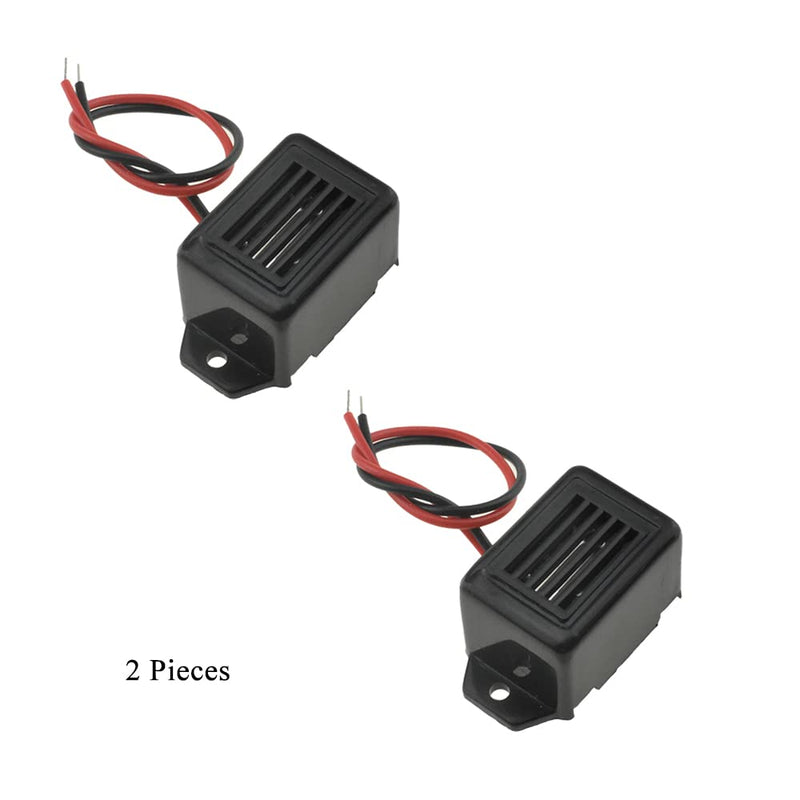 Hahiyo Electronic Buzzer Alarm 12V 400Hz Beep Continuous Sounder Active High Plenty Loud Tone Piezo Siren Security Audible Easy to Install with Wire for Horn Siren Alarm 2PCS 12V400Hz-2Pieces