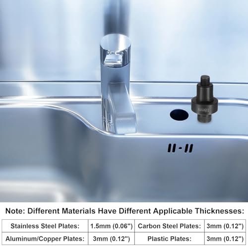 HARFINGTON Sheet Metal Punch Hole Punch 41mm Bearing Steel Precise Cutting Manual Knockout Punch Kit for Metal Steel Plate Sink Stainless Steel, Black