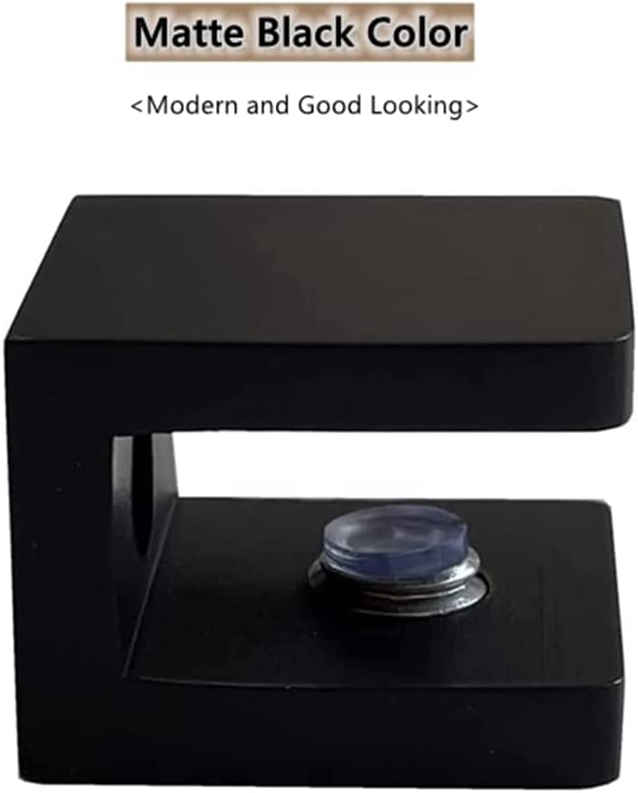 LukLoy Brass Glass Clamp, No-Drill-on-Glass Shelf Bracket Clip Holder Support for 8mm - 10mm(10, Matte Black) 10 Support for 8mm - 10mm Glass