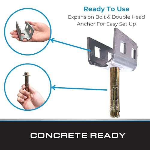 Tie Down Galvanized Double Head Anchor – Heavy-Duty Concrete Expansion Bolt Anchor for Secure and Stable Mounting on Existing Slabs Anchor Head with Concrete Expansion Bolt (Silver)