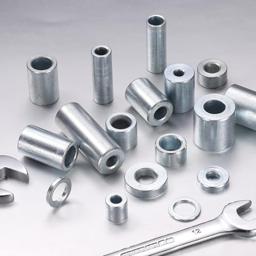 uxcell 25 Pcs Galvanized Steel Spacer 1/2" Bore x 3/4" OD x 5/8" Length, Unthreaded Standoff Bushing Plain Finish, Round Metal Spacer Fits M12 Screws Bolts 1/2"ID x 3/4"OD x 5/8"Length