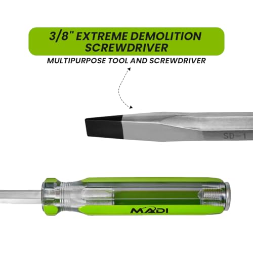 MADI 3/8" Extreme Demolition Screwdriver - Heavy-Duty Tool for Tough Demolition and Fastener Removal | SD-1
