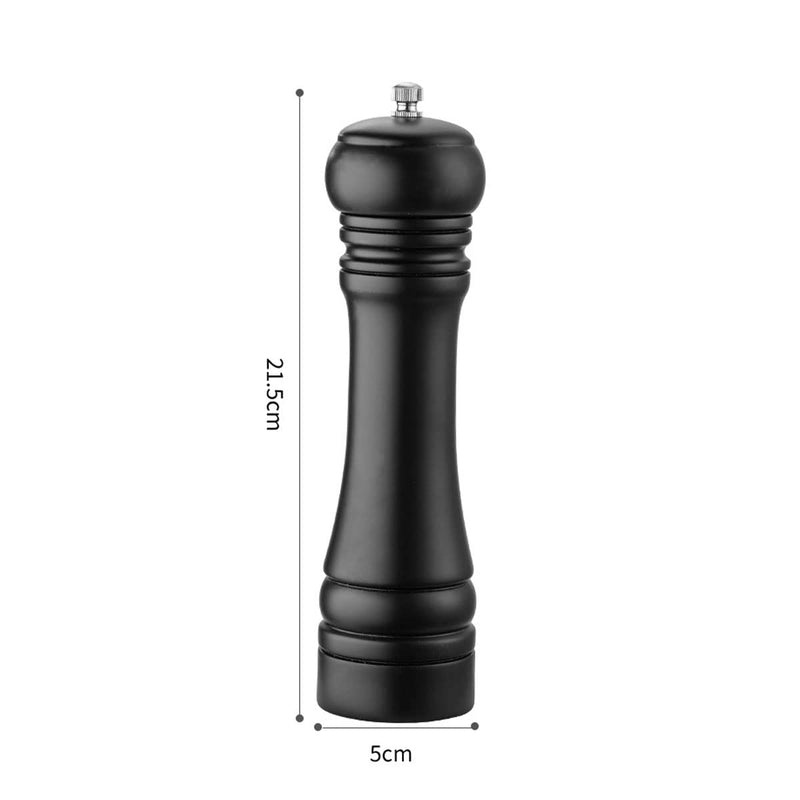 Wooden Pepper Mill Set Salt Black Pepper Grinder Kit Manual Mills Solid with Strong Adjustable Ceramic Grinders 2 Piece 8 Inches F 2 Retro + Black