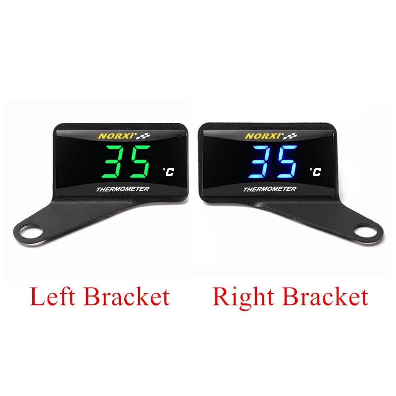 Motorcycle Meter Stand Mirror Hole(M10 Bolt) Water Thermometer Bracket Digital Meter Mounting Bracket (Black, Right Bracket) Black