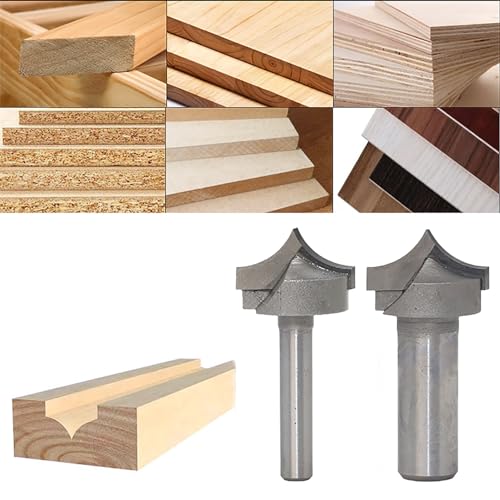 Point Cutting Roundover Router bit 1/2 inch Shank 2 inch Cutting Diameter Edging Cabinet Door Drawer Router bits Woodworking Carving milling Cutter 2in 1/2in