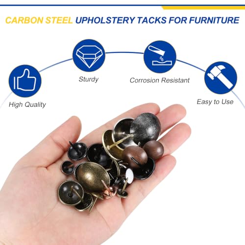 Carbon Steel Upholstery Tacks for Furniture, 5/8" x 5/8" Metal Upholstery Nails 100 Pcs for DIY Handicrafts Sofa Home Decor(Black Pearl) Black Pearl 5/8" x 5/8"