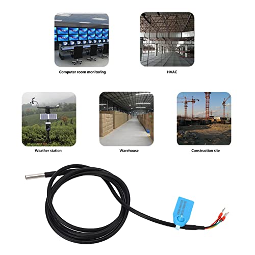 SHT45 Soil Temperature Humidity Sensor Probe, ±1.5% RH High Precision I2C Interface, 304 Stainless Steel IP67 Waterproof with 59" Cable for IoT Agriculture & Arduino (3.3V)