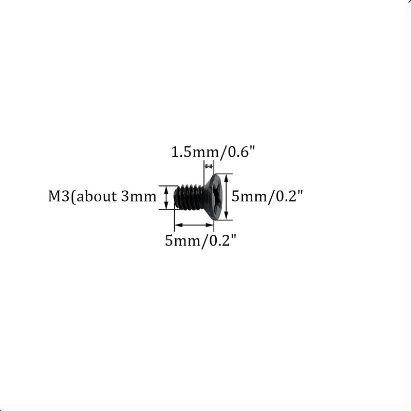50Pcs Hard Drive Screws 2.5 inch,Stainless Flat Phillips Head HDD SSD M3 x 5mm Mounting Screw for Computer PC Laptop Case,2.5" Black