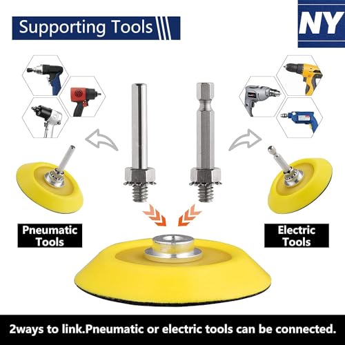 279 Pack 2/3 inch Versatile Sanding Discs Pad Kit for Drill Sanding Grinder Rotary Tools Attachment with 2Pcs 1/8"&1/4" Shank Backer Plate, Sanding Pads Includes 80-3000 Grit
