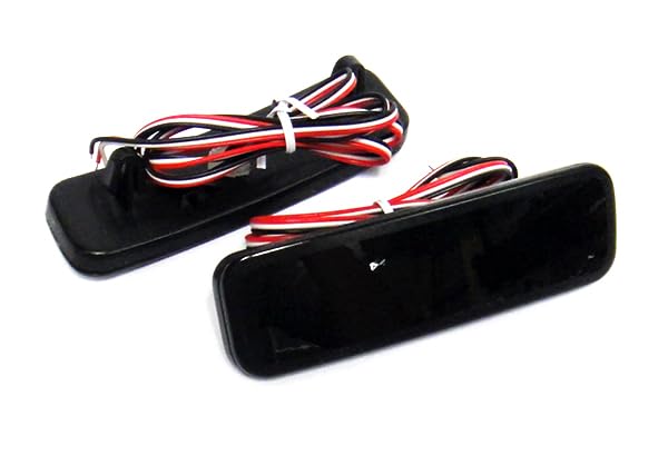 2x Black Smoked Lens Rear Bumper Reflector LED Tail Stop Brake Light L+R For 2014+ Ford Transit 150/250/350/350 HD Transit Connect (Black Smoked)