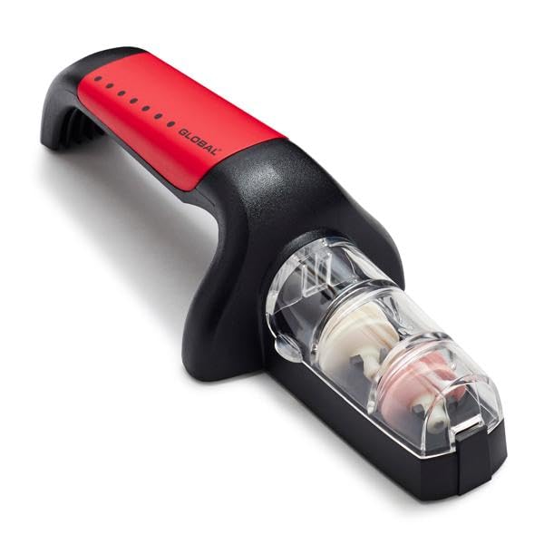 Global 2-Stage Handheld Knife Sharpener, Stainless Steel