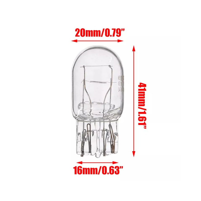 2 PCS T20 7443 1891 21/5W Clear Glass Turn Signal Stop Brake Tail Light-Bulbs - DRL Indicator Light Micro Bulb Parts, Automotive Universal Lighting Accessory, for Cars (White)