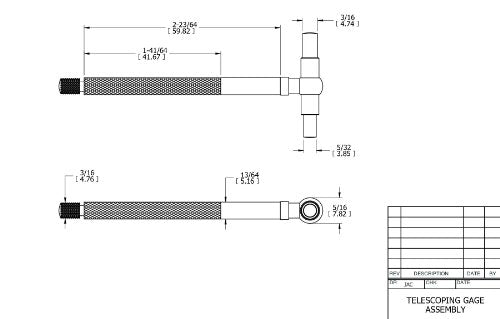 Starrett Telescoping Gage, 3/4"-1-1/4" Range, 2-3/8" Handle Length 3/4" - 1-1/4" Range x 2-3/8" Length