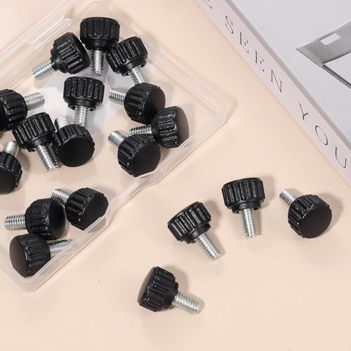 100 Pcs M6 x 10 mm Threaded Knurled Thumbscrew, Monitor Screws Vesa Mount Screws Carbon Steel Clamping Knobs Grip Thumb Screw Mounting Thumb Screw(100pcs) 100.0