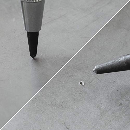 NEIKO 02639A 6-Inch Automatic Center Hole Punch with Adjustable One-Handed Spring Impact, Chrome-Plated Shank, and Premium S2 Steel Tip Auto Center Punch 6" Length