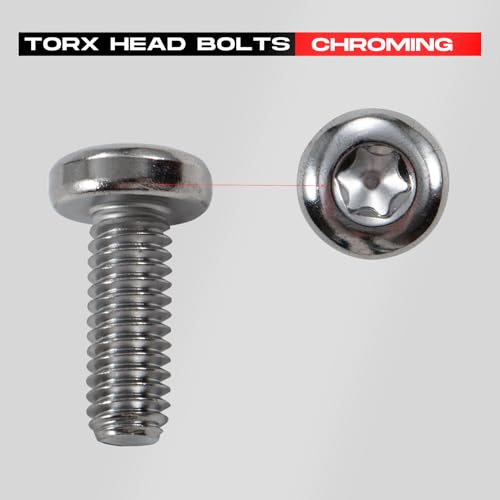 5PCS Rear and 5PCS Front Screws Chrome Disc Brake Rotor TORX Bolts Fit for Harley davidson Touring Dyna Softail Sportster Street Glide with Cast Wheels OEM #43562-92#43655 5/16-18+3/8-16