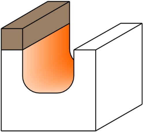 CMT 851.502.11B Bowl & Tray Bit with Bearing, 1/2-Inch Shank, 1-1/4-Inch Diameter, Carbide-Tipped,Orange