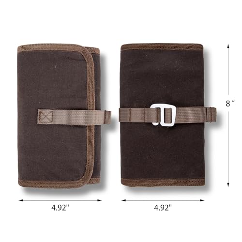 Tool Roll Bag Organizer, Waxed Canvas Small Tool Roll, Rolls Up Pencil Case