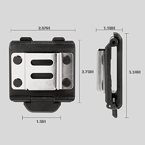 Tape Measure Holster with 4 Drill Clip, Tape Measure Holder Belt, Drill Holster Belt Clip, Drill Holster with Tool Belt Hook, Free Your Hands. Black Drill Holster + 4pcs Drill Bit Hook