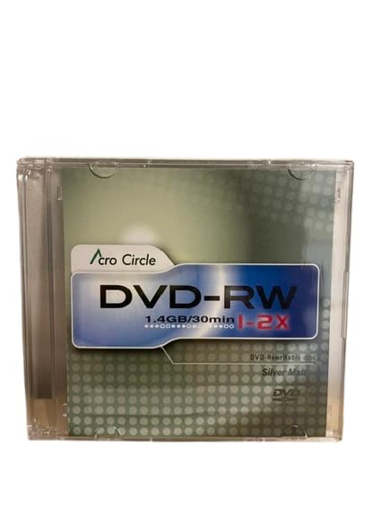 DVD-RW 1.4GB 30Min Rewritable Disc Silver Matt 10 Pack