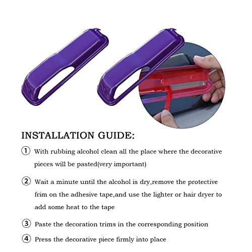 CheroCar JL JT Engine Hood Hinge Cover Decoration Cover Stickers Exterior Accessories for Jeep Wrangler JL 2018-2021, for 2020-2021Jeep Gladiator JT (Purple-B…) Purple-B…