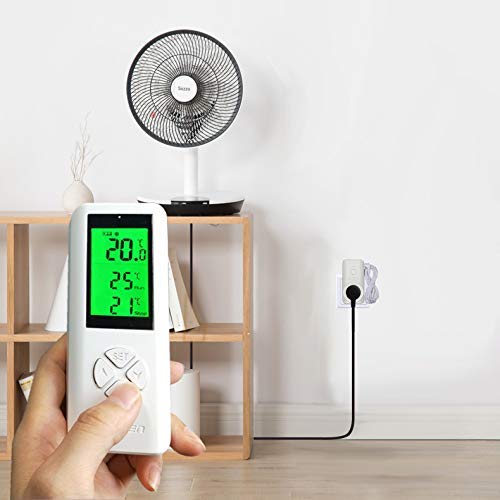 DIGITEN WTC200 Wireless Temperature Controller Thermostat Outlet Remote Control Thermometer with 2m/6ft NTC Temp Sensor Probe Heating Cooling Mode for Fan Heater Greenhouse Homebrewing Reptile 1. White