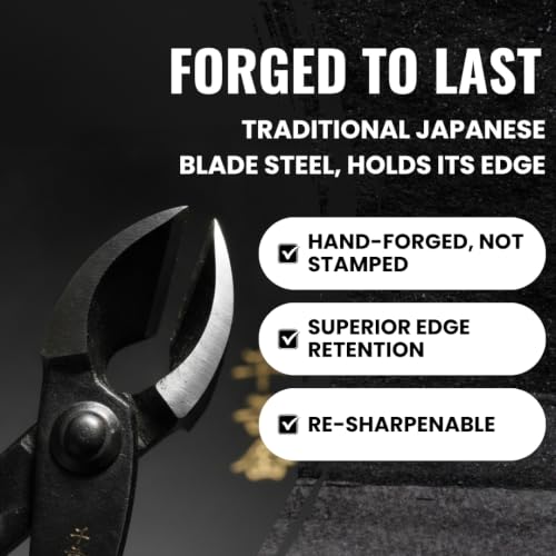 Senkichi 8.3" Japanese Bonsai Concave Cutter – Professional Branch Cutter for Clean Flush Cuts, Leaves No Stub – High-Carbon Forged Steel Pruning Shears, Made in Japan - forest Originals