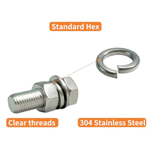 7/8" Spring Lock Washers (20pcs), 304 Stainless Steel (18-8), Split Lock Washer, Metric, SAE 7/8"