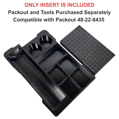 M12 Rotary Tool Packout Organizer with Tool, Battery and Bit Storage for Packout Compact Tool Box, Battery and Blade Storage, Insert Only 2460-20 & 2525-20 – Fits Packout 48-22-8435