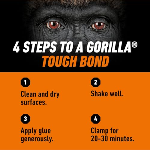 Gorilla Ultimate Waterproof Wood Glue, Natural Color, 18 oz 1 Pack Bottle 18oz